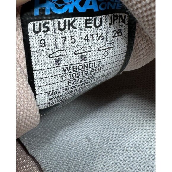 Hoka One One Bondi 7 1110519 PHP Pink Running Shoes Sneakers Women’s Size 9 - Picture 7 of 8